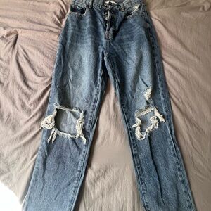 Distressed Blue Jeans